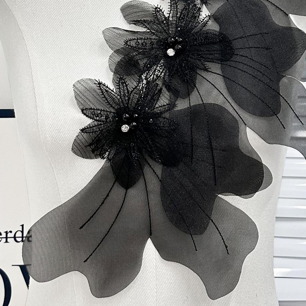 3D Dress Cloth Pin Multi-layer Embroidery Studded Patch New Organza Flower Patch  Corsage Accessory