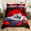 Cute Tiger Duvet Cover Full Queen King Size Jungle Wild Animal Bedding Set for Boys Teens Bedroom Decor Tiger Comforter Cover