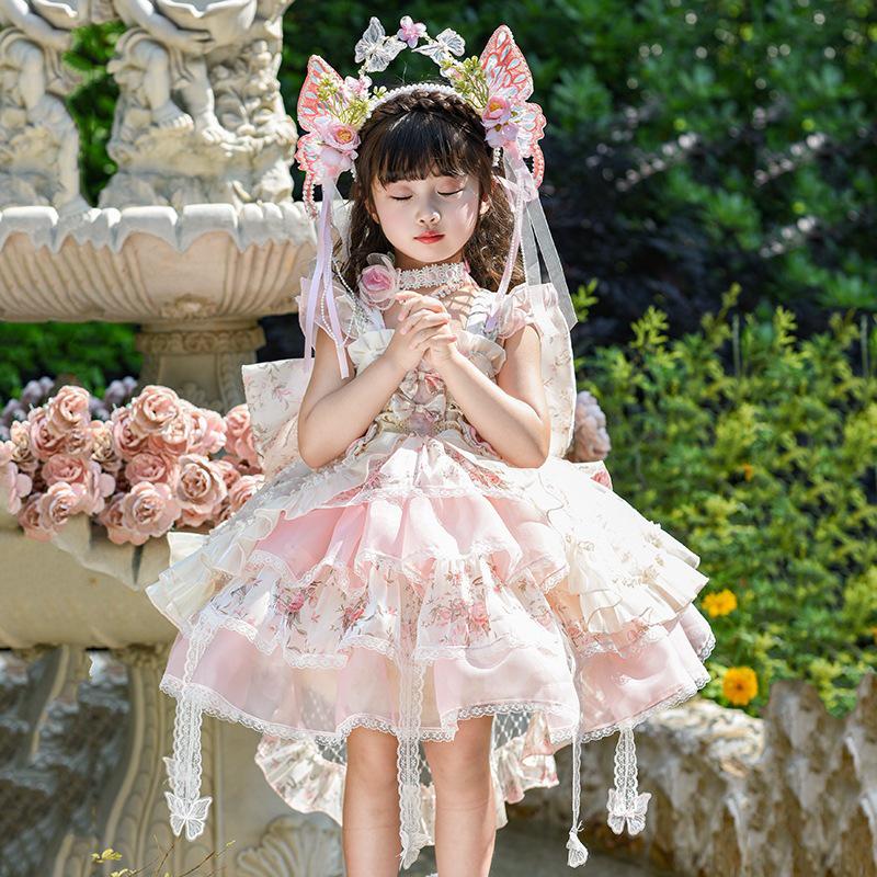 2026 Mädchen Lolita Monet Garten Prinzessinnenkleid - Stilvolles Sommer-Geburtstagsparty-Outfit