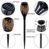 4PCS New Round Solar Flame Lamp IP65 Waterproof Outdoor Lawn Light Flickering Atmosphere Lighting for Courtyard Garden Villa Landscap