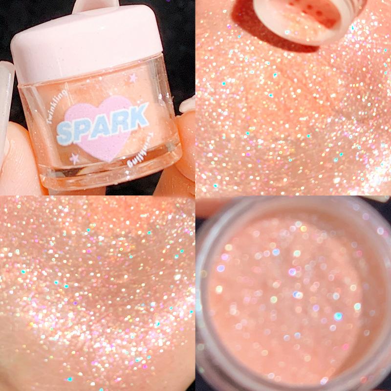 Glitter Highlighter Powder Eyeshadow Makeup Face Brightening Highlighter Powder Shimmer Cosmetics