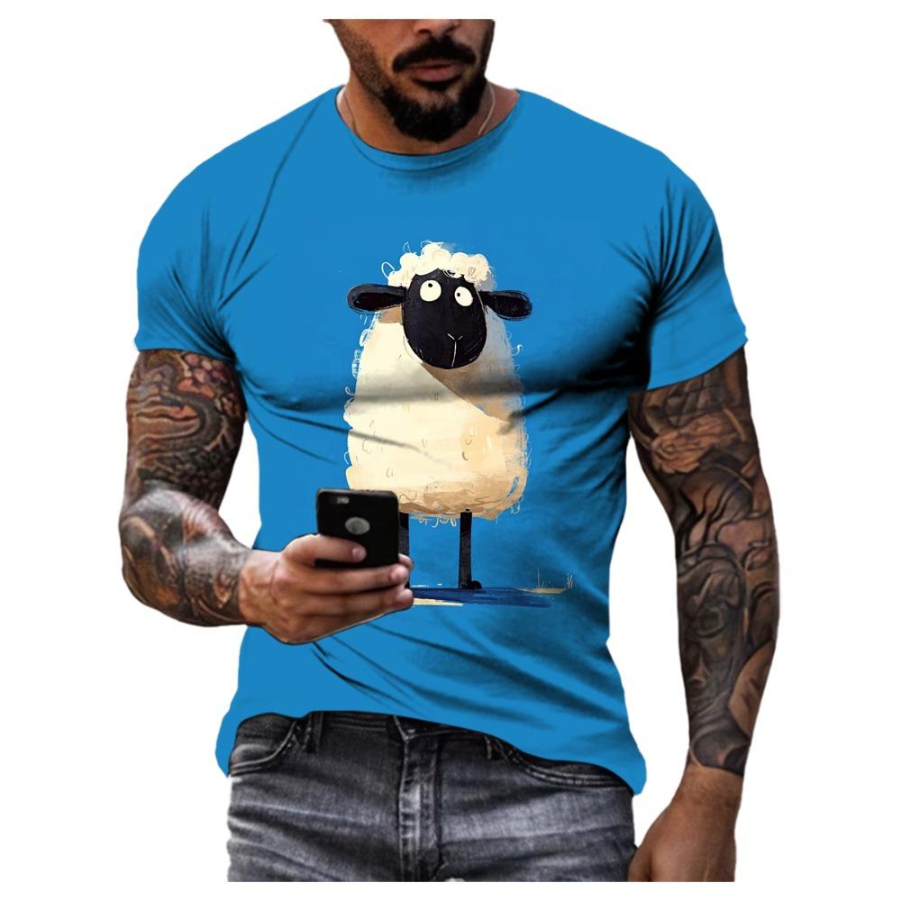 Summer Trend Personality Men Cartoon Casual Fun Graphic T-shirt New Fashion 3D Printed Kawaii Round Neck Short Sleeve Tees Tops
