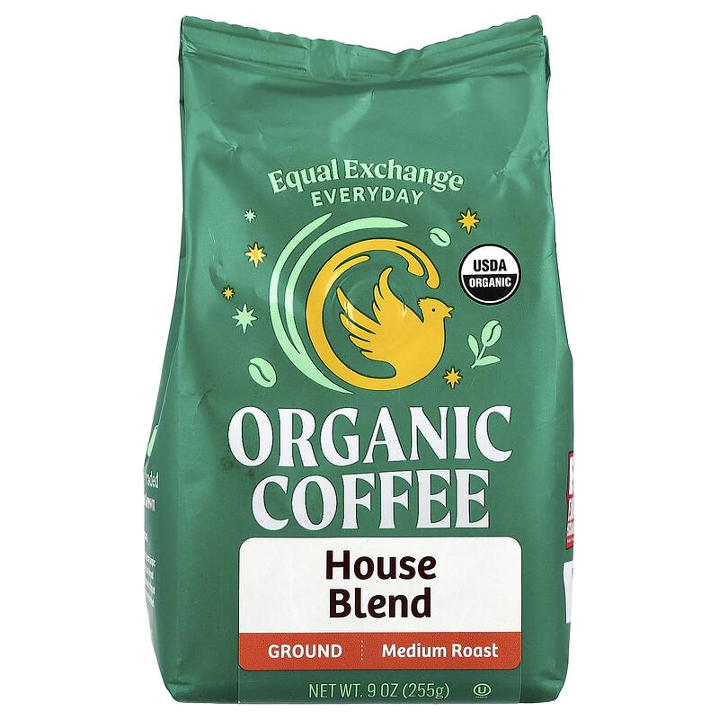 Organic Coffee, House Blend, Ground, Medium Roast , 9 oz (255 g)