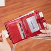 Three-fold Women's Short Wallet with Removable Small Card Holder, Multi-functional Large-capacity Double Zipper Change Bag.
