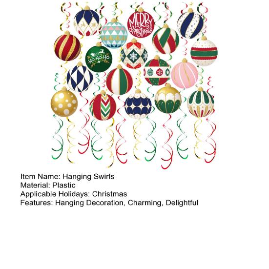 48 ks Vánoční závěsné spirály dekorace žárovka sněhová vločka stropní girlanda pro domov kancelář nákupní centrum zimní sváteční výzdoba