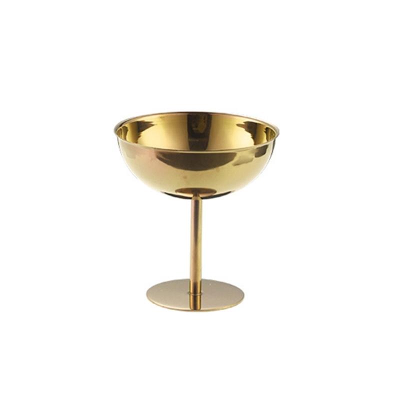 Footed Metal Serving Cup for Fruit Presentation and Party Table Use, Stemmed Bowl Cup for Home Gathering Display