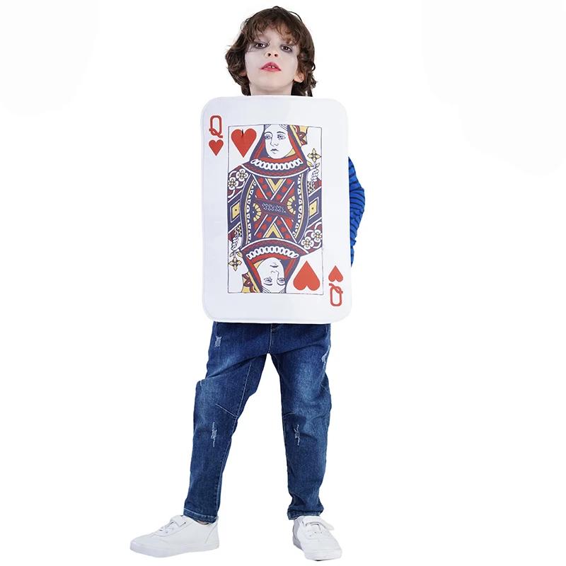 Fun Parent-child Family Children Playing Cards Poker Hearts King Queen Of Clubs Kq Costume Role Play Tunic Sponge Party Set