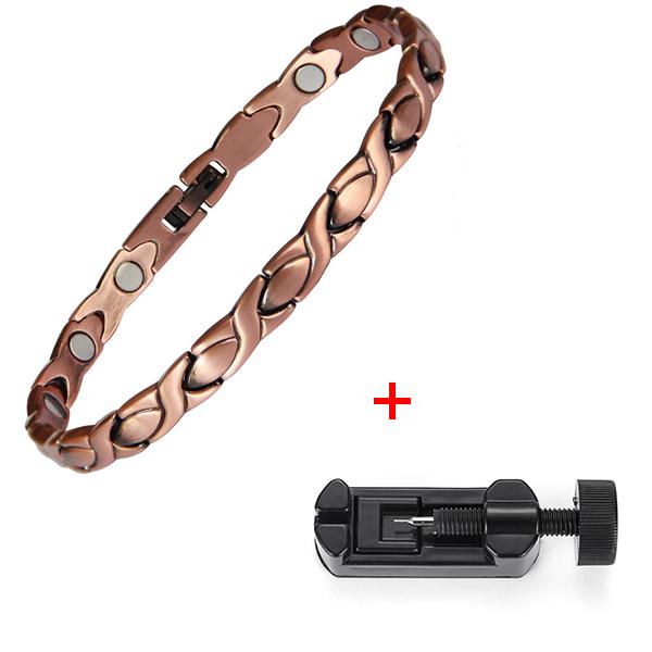 22CMTrendy Pure Copper Magnetic Pain Relief Bracelet for Men Therapy Magnets Bangle Link Chain Women Health Care Jewelry Wholesale