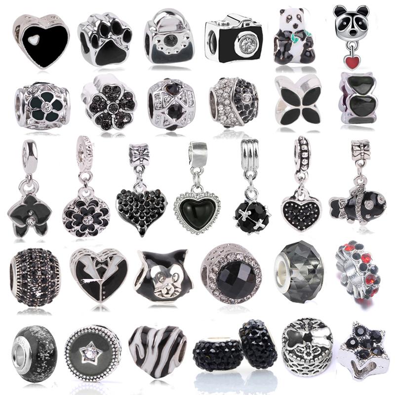 

Boosbiy 2 шт. Милые черные собачки, животные и рыбы, подвески, бусины, подходят для брендовых браслетов, ожерелий, сделай сам, мультяшные украшения, подарок для женщин и детей