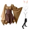 Women Fashion Long Sleeve Vintage Dress Cosplay Party Evening Night Formal Dress