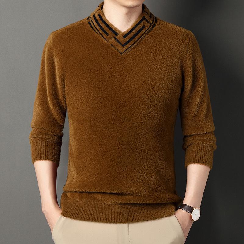 Осень и зима Новый мужской норковый кашемировый свитер Молодежный повседневный пуловер — фото 6