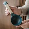 Japanese Creative Handmade Stoneware Large Soup Spoon Simple Household Tableware Ceramic Big Rice Spoons Home Kitchen Supplies