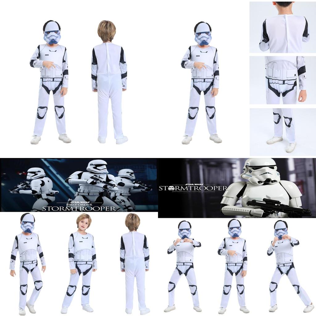Star Wars Imperial Stormtrooper Cosplay Costume Bodysuit With Eva Mask For Kids Anime Party Gift