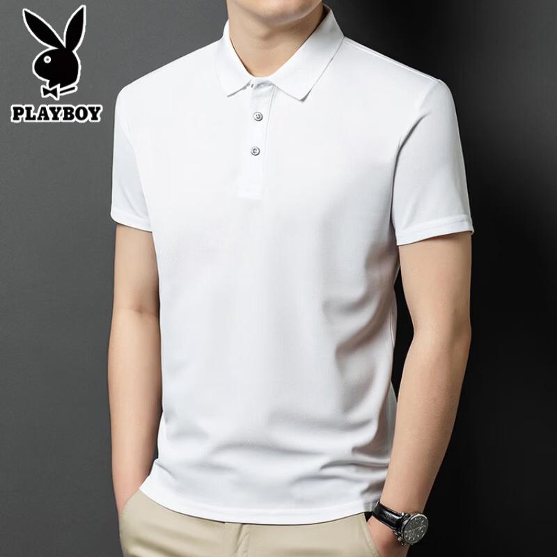 PLAYBOY Men's Ice Silk Short Sleeve Polo Shirt