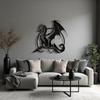 Metal Dragon Wall Art, Fantasy Creature Iron Sculpture, Home Decor Gothic Decor