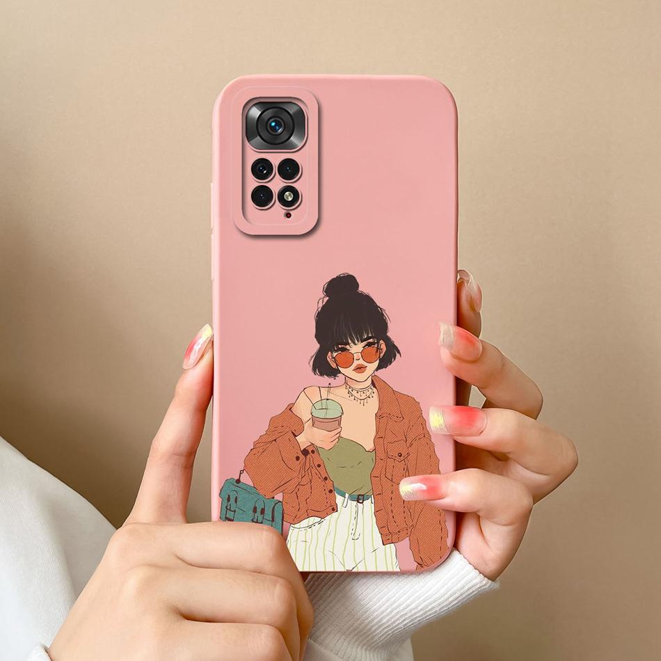 For Xiaomi Redmi Note 11S Cases Cartoon Liquid Silicone Full Coverage Anti Drop Shell For Xiaomi Redmi Note11S 11 S Coque Capa