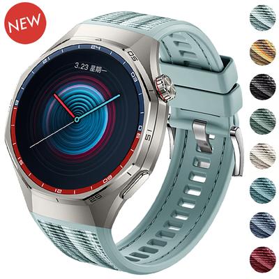 Lückenloses Luxus-Silikon-Nylon-Armband für Huawei Watch GT 6 Pro Gummiarmband für Huawei Watch GT6 Pro Spezielles Uhrenarmband