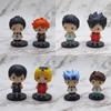 Cartoon Volleyball Boys Action Figures 8 Models Pvc Material 7.5cm Size