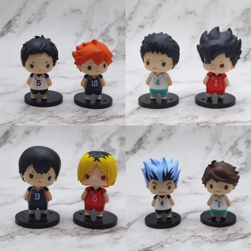 Cartoon Volleyball Boys Action Figures 8 Models Pvc Material 7.5cm Size