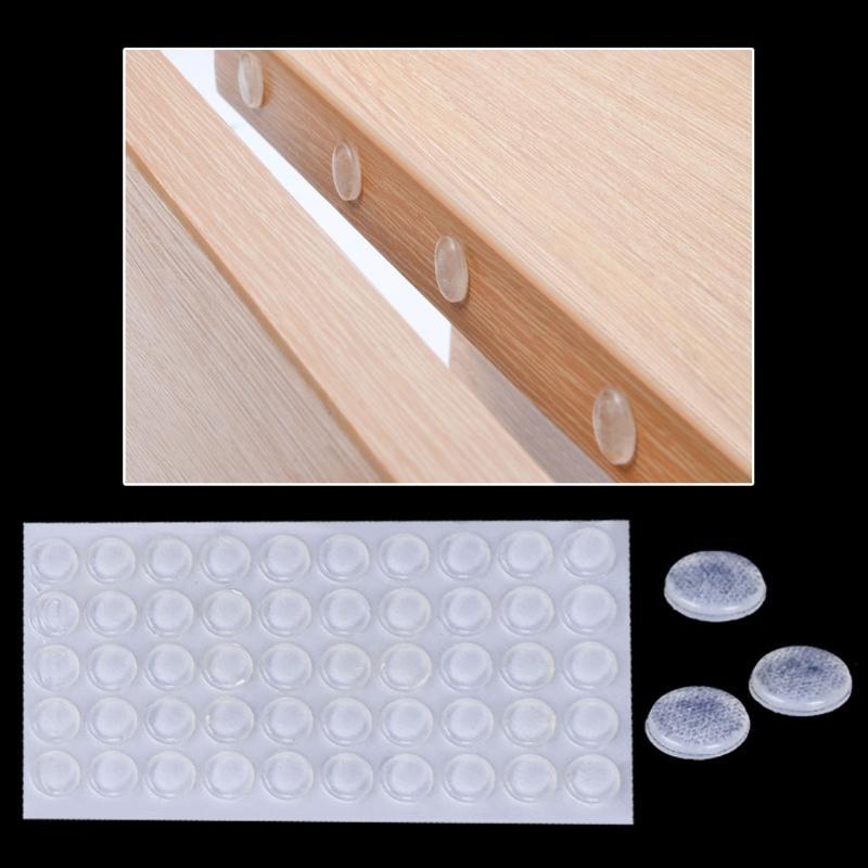 50Pcs Door Stops Stopper Silicone Cabinet Adhesive Bumper Damper Buffer Pad