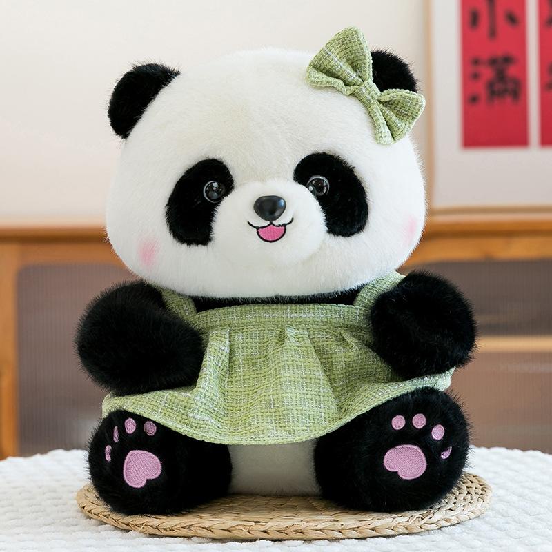 

New Xiaoxiangfeng princess dress panda plush toy Chengdu scenic spot souvenir girl birthday gift 27cm【0.25kg】 зелёный