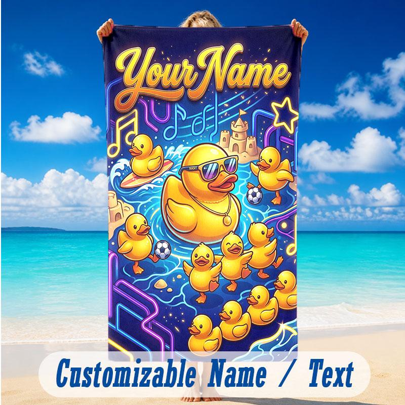Adventure Journey Theme Beach Towel Personalized Custom Name & Text Soft Quick Dry Beach Towel for Swimming Travel