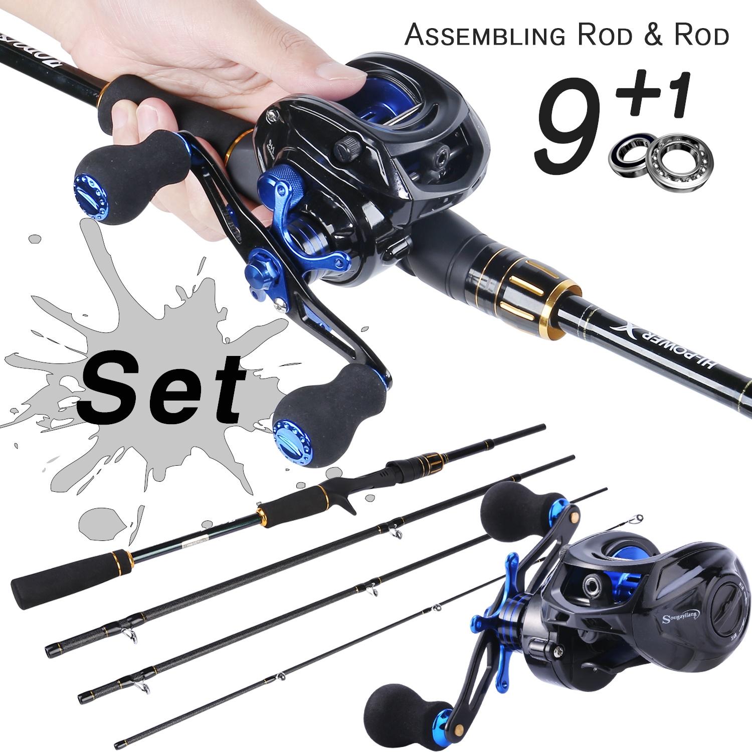 

Sougayilang 2,1 м/2,4 м удочка Baitcsting и 9 + 1 BB левая/правая кастинговая катушка, комбинированный набор рыболовных катушек 2.1M&Left