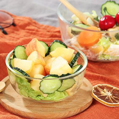 Glass Salad Bowl Thickened Serving Bowl for Salad Soup Noodles Oatmeal Large Capacity Round Dish Reusable Kitchen Dinnerware