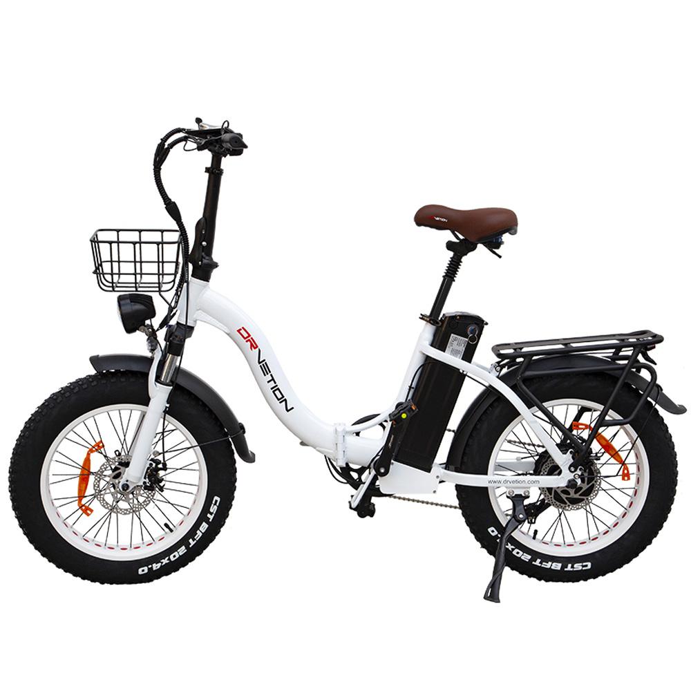 Drvetion CT20 20" Step-Through E-Bike 750W 48V10/15/20Ah City E-Bike, Foldable Design, Basket & Rear Rack for Daily Commuter & Outdoor Use