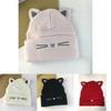 Cat Knit Hat For Women Winter Warm Velvet Polyester No Brim Cozy Outdoor Accessory