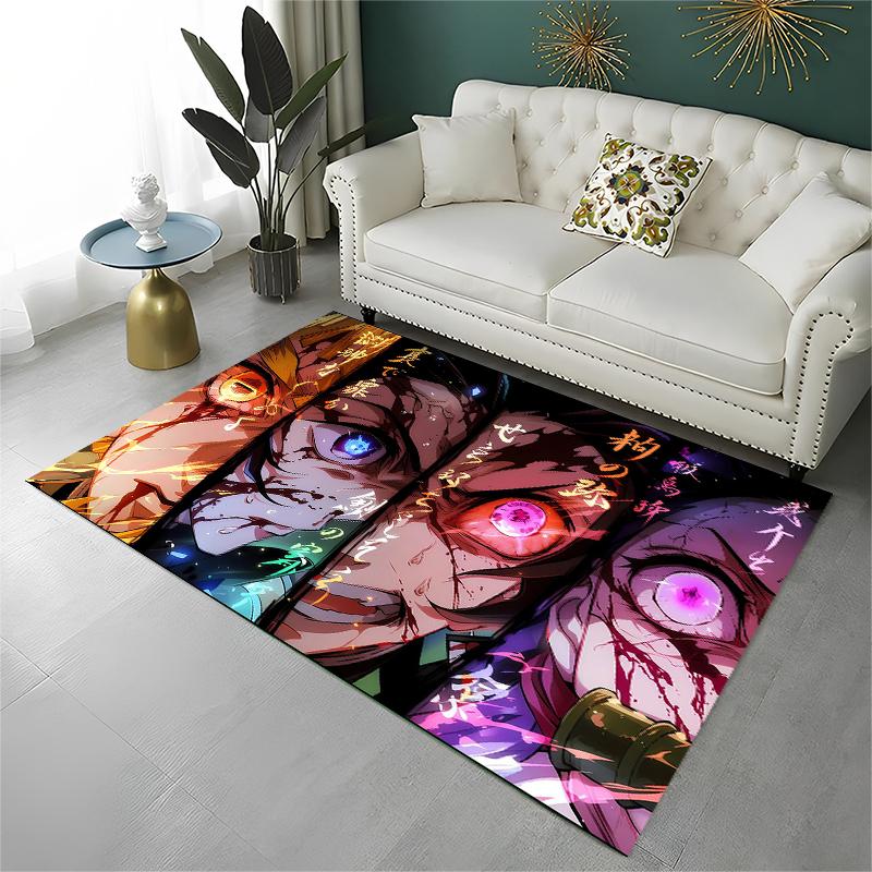 Cartoon Demon Slayer Anime Kamado Nezuko Tanjirou Carpet Rug for Playroom Bedroom Living Room Sofa Home,kid Non-slip Floor Mat