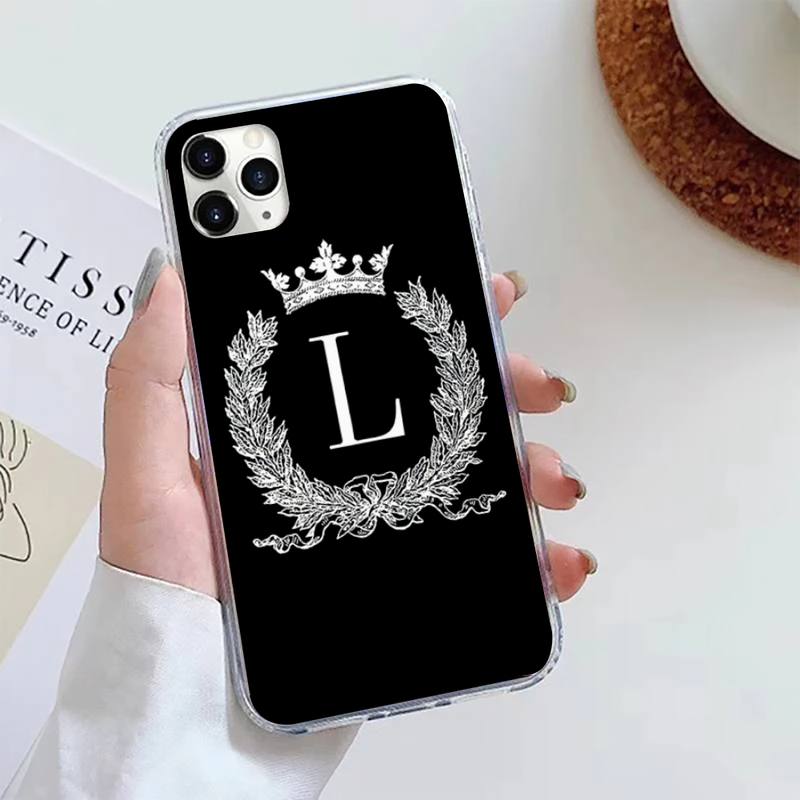 

Роскошный чехол для телефона с английскими буквами и короной для iPhone 11 12 13 mini pro XS MAX 8 7 6 6S Plus X 5S SE 2020 XR 13 Pro Max