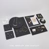 Small Black Natural Stone Jewelry Tray: Creative Background Ornament for Photography