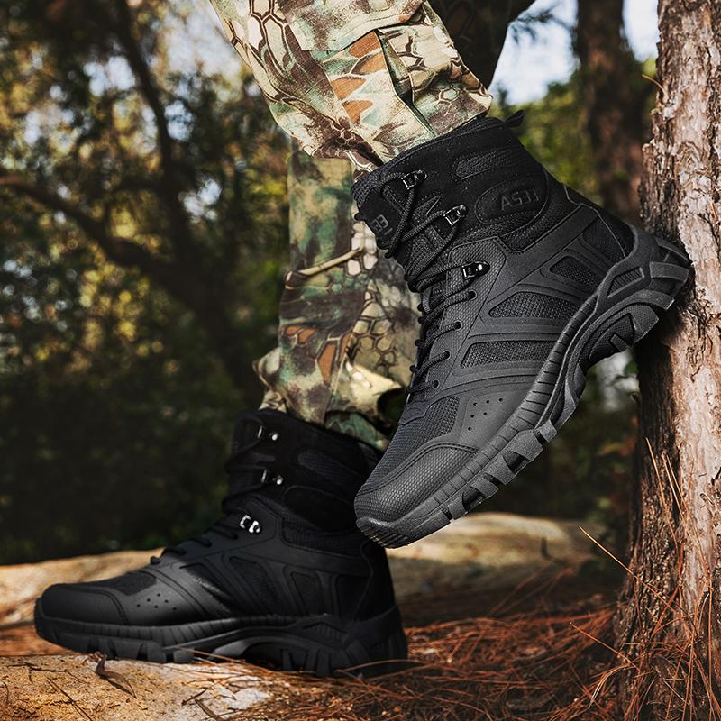 Fashion High Top Outdoor Mens Sneakers Classic Lace-Up Motorcycle Boots 2025 New Fashion Walking Shoes Men High Quality Male Ankle Boots