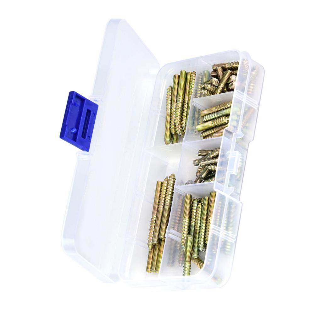 110pcs M4 Dowel Screw Woodworking Furniture Connector Double Ended Screw Hanger Bolt