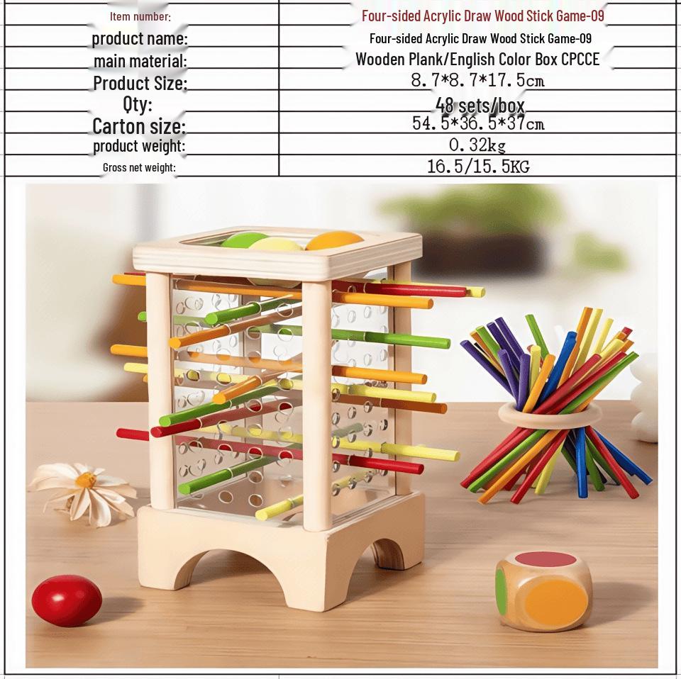 Cross-Border Montessori Wooden Dice Game for Kids – Educational, Colorful Math and Parent-Child Interaction Toy