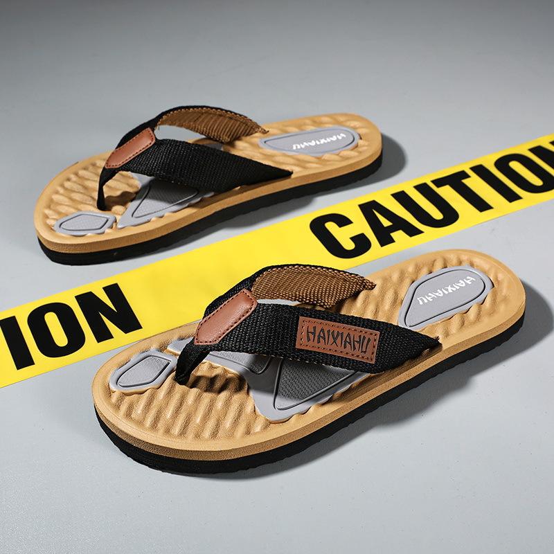 2024 High Quality Brand Fashion Men Flip Flops Summer Beach Flip Flops Men Casual Breathable Thicken Beach Men Slippers Outdoor
