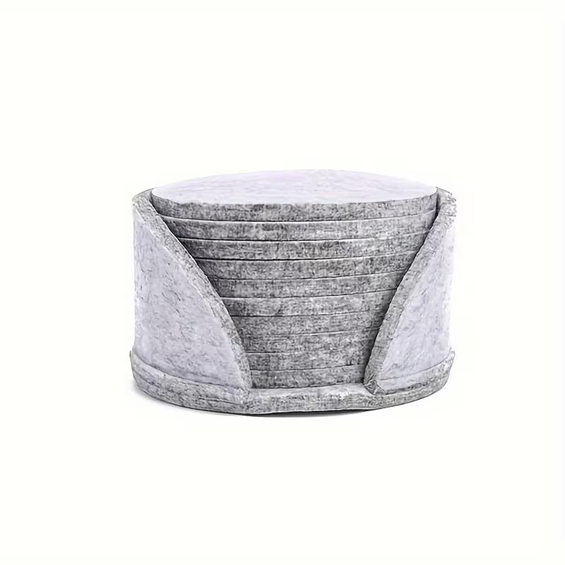 Felt absorbent and heat-insulating coaster set, coffee coaster, wine glass coaster, drain mat, non-slip mat, kettle mat (as the picture,S&Round)