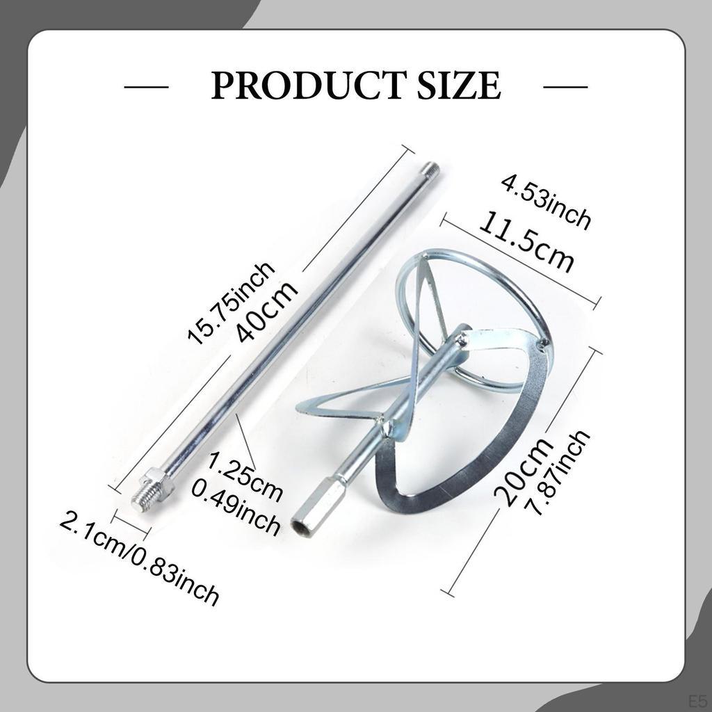 Concrete Mixing Rod for Hand Drill Easy Clean Heavy Duty Putty Rustproof Paint Mixer Bit