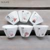 6pcs/40ml Japanese Ceramic Tea Cup Set Retro White Porcelain Tea Bowl Sake Cups Coffee Mug Household Handmade Master Cup