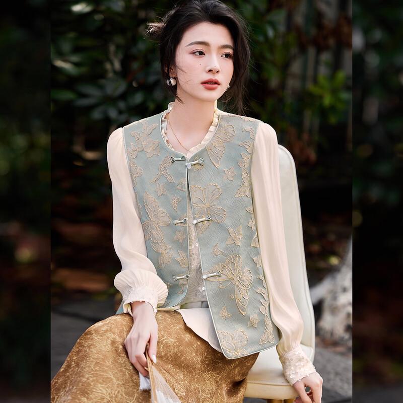Women s New Chinese Style Jacquard Vest XL
