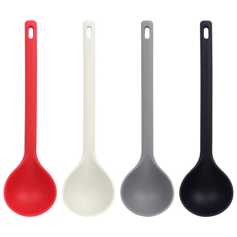 Korean Style Silicone Soup Ladle, High Heat Resistant Non-Stick Large Cooking Spoon