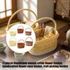 Faux Wicker Basket with Handle, Plastic Fruit Display Basket for Countertop Display, Home Storage, and Carry Use