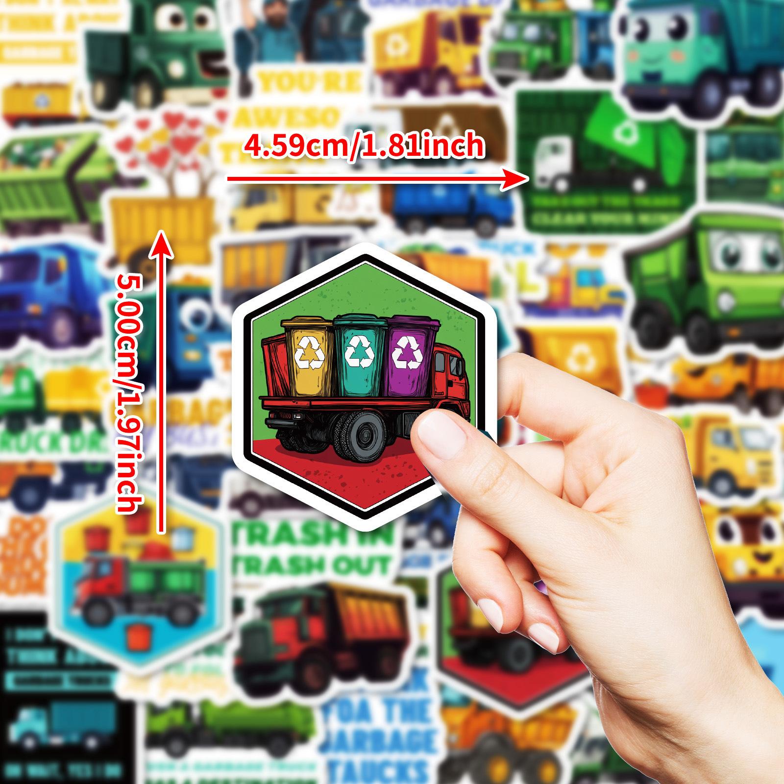 

50 Мультяшных Раскрашенных Вручную Наклеек Граффити Мусоровоза Наклейки Сделай Сам Скейтборд Планшет Украшение