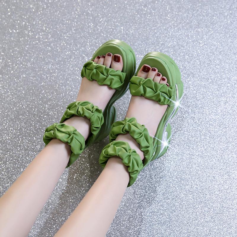 Women's Ultra High Platform Sandals 2024 Summer New Style Fashion Romanesque Casual Thick Soled Metal Decoration Women Shoes