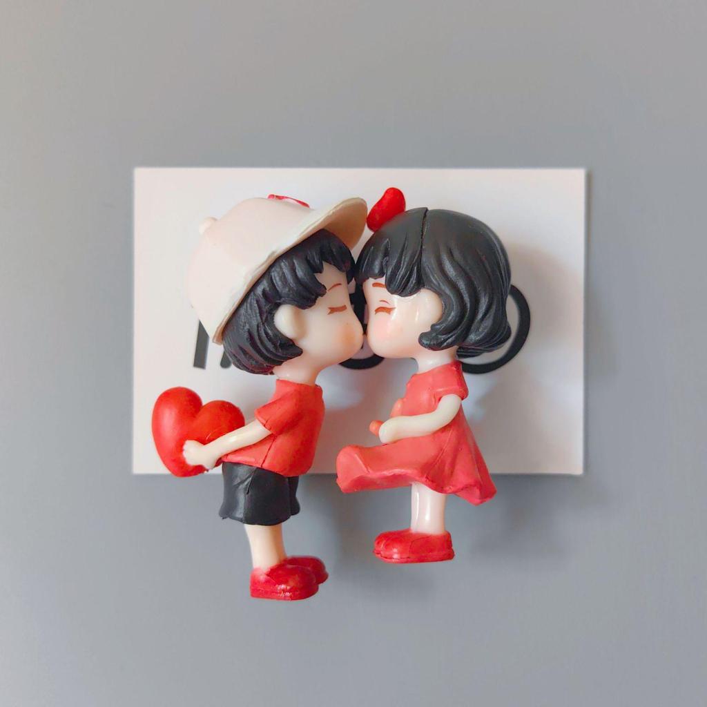 Custom Celebrity Couple Character Fridge Magnet - Creative Wedding Door Decoration & Message Holder
