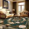 European Carpet Living Room Pastoral Flower Home Carpet Modern Light Luxury Style Bedroom Rug Non-slip Lounge Floor Mat Washable