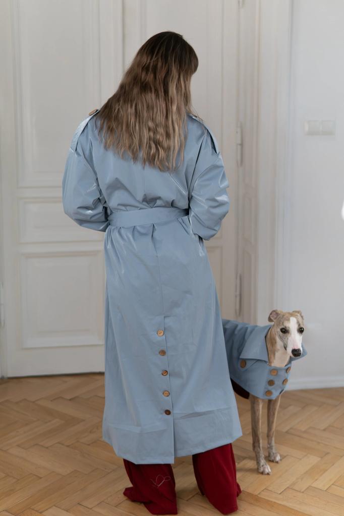 Water-repellent Dog Trench Coat - Burgundy Red 4