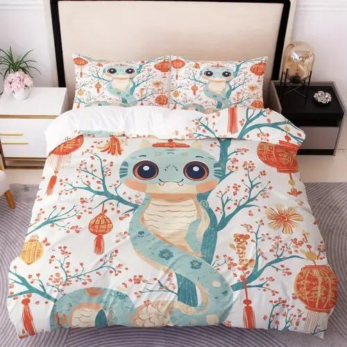 Snake Duvet Cover Duvet Cover With Snake Pattern Suitable For Children Kids And Adults Warm Soft Comfortable And Breathable