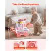 SucceBuy Pink Kids Ice Cream Cart Pretend Play Store Dolly with Sound & Light Effect Montessori Educational Toys for Children